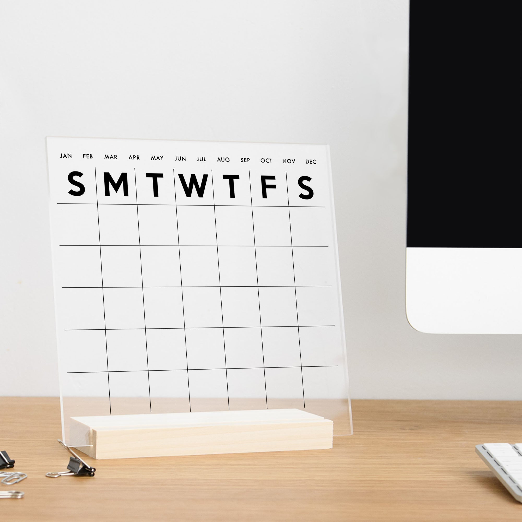 Monthly Square Desk Calendar | Minimalist Style – The Fine Print