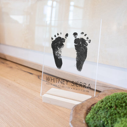 Custom Acrylic Baby Footprint Art | Print Style