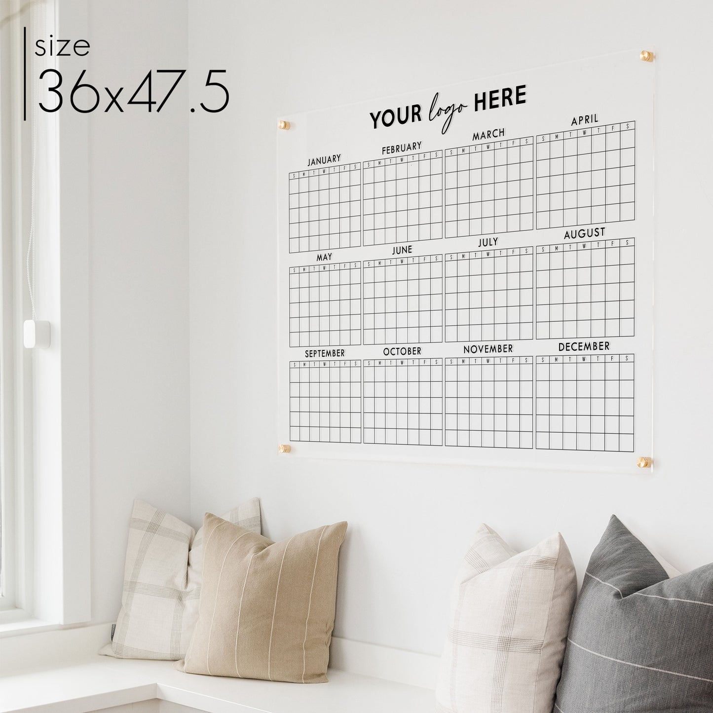 Acrylic Yearly Business Logo Calendar | Horizontal Craig