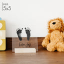 Custom Acrylic Baby Footprint Art | Cursive Style