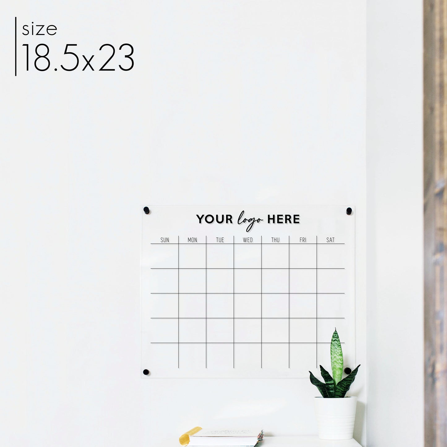Monthly Acrylic Business Logo Calendar | Horizontal Madi