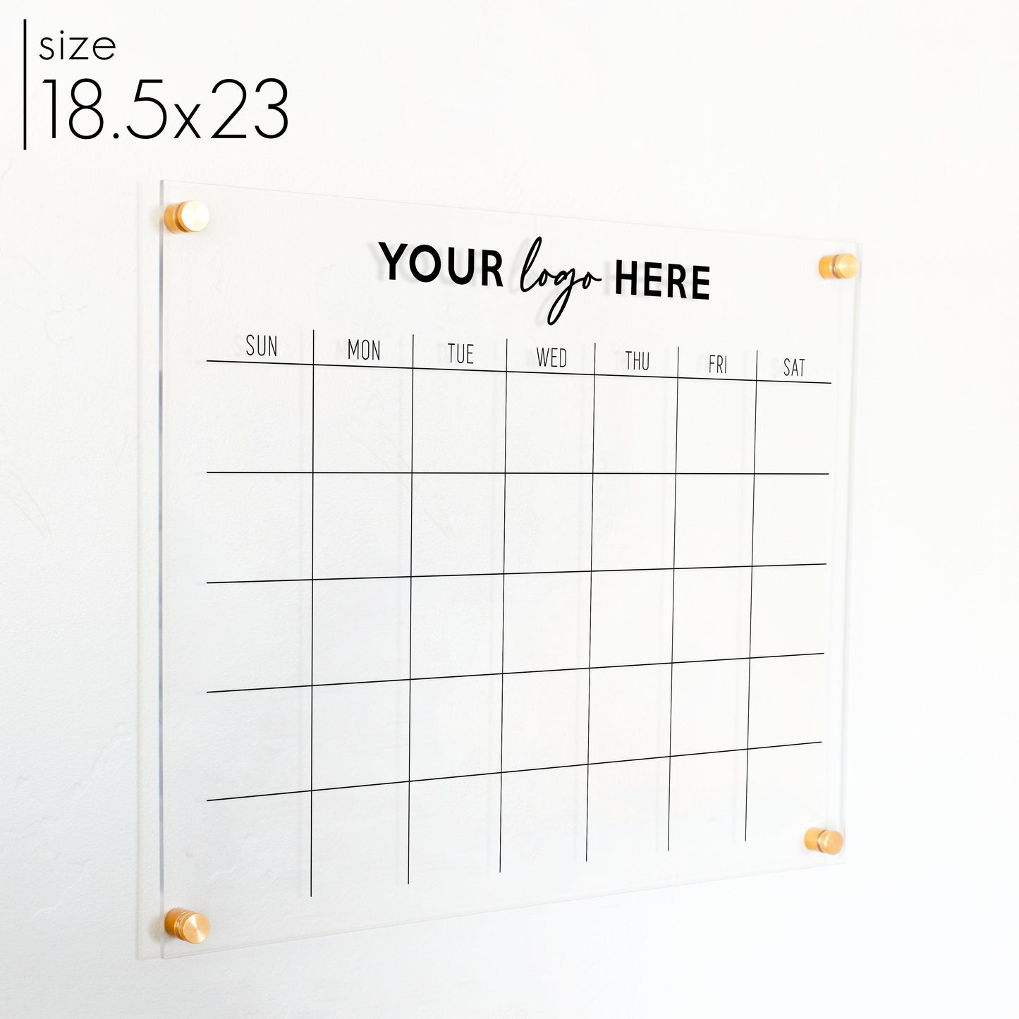 Monthly Acrylic Business Logo Calendar | Horizontal Madi