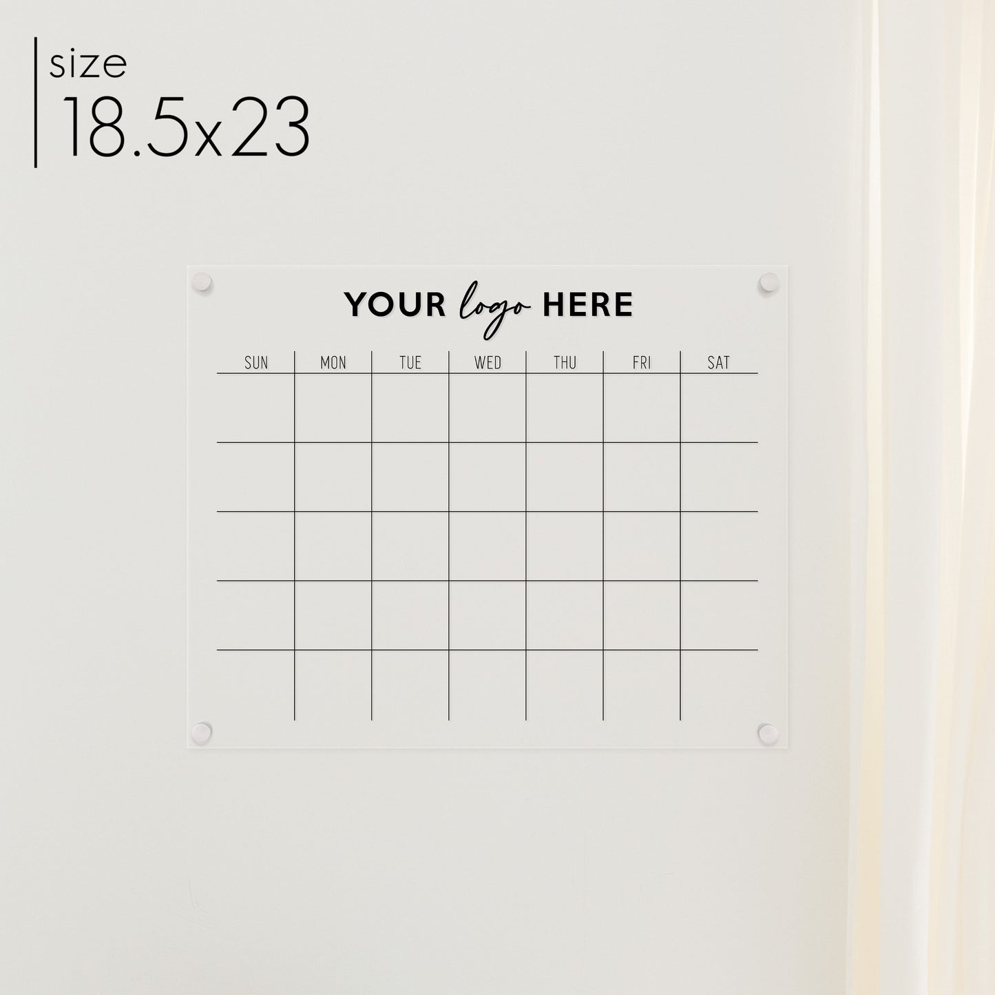 Monthly Acrylic Business Logo Calendar | Horizontal Madi