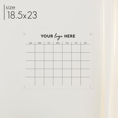 Monthly Acrylic Business Logo Calendar | Horizontal Madi