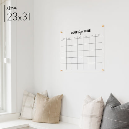 Monthly Acrylic Business Logo Calendar | Horizontal Madi