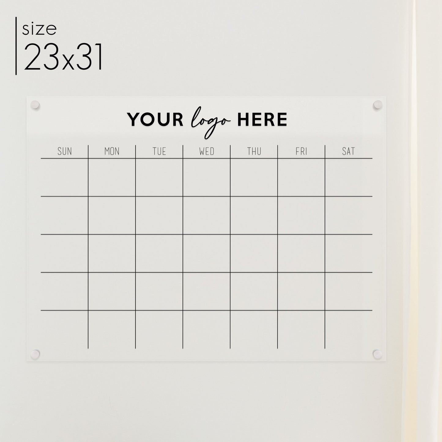 Monthly Acrylic Business Logo Calendar | Horizontal Madi
