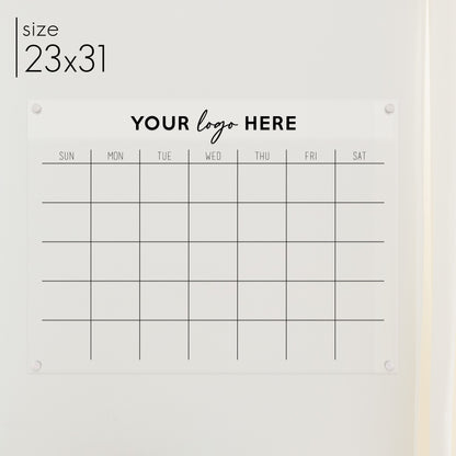 Monthly Acrylic Business Logo Calendar | Horizontal Madi