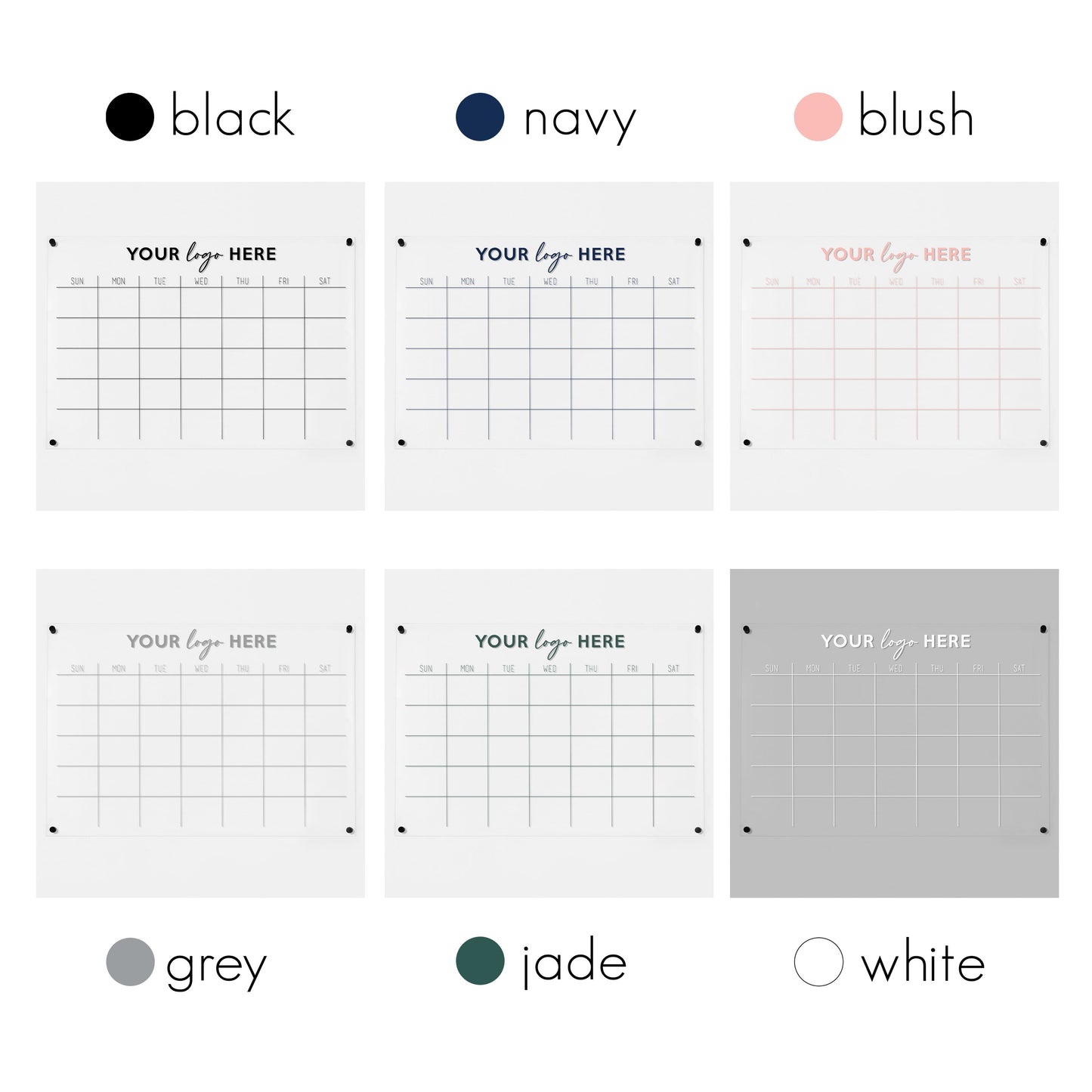 Monthly Acrylic Business Logo Calendar | Horizontal Madi