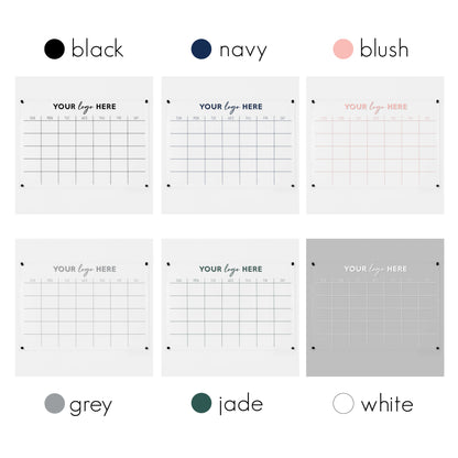 Monthly Acrylic Business Logo Calendar | Horizontal Madi