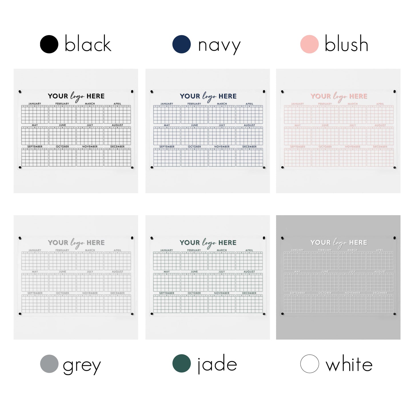 Acrylic Yearly Business Logo Calendar | Horizontal Craig