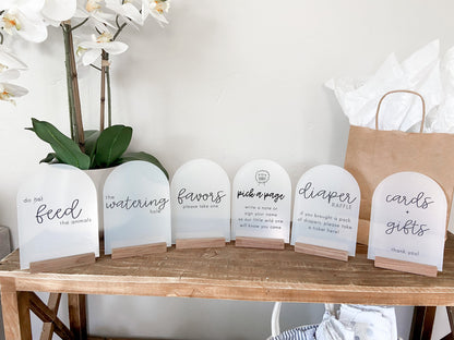 Frosted Acrylic Baby Shower Cards & Gifts Sign