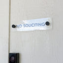 Clear Acrylic Magnetic No Soliciting Sign (Non-Magnetic, Drill-free kit available)