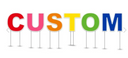 Custom coroplast yard sign letters with metal stakes printed in color.