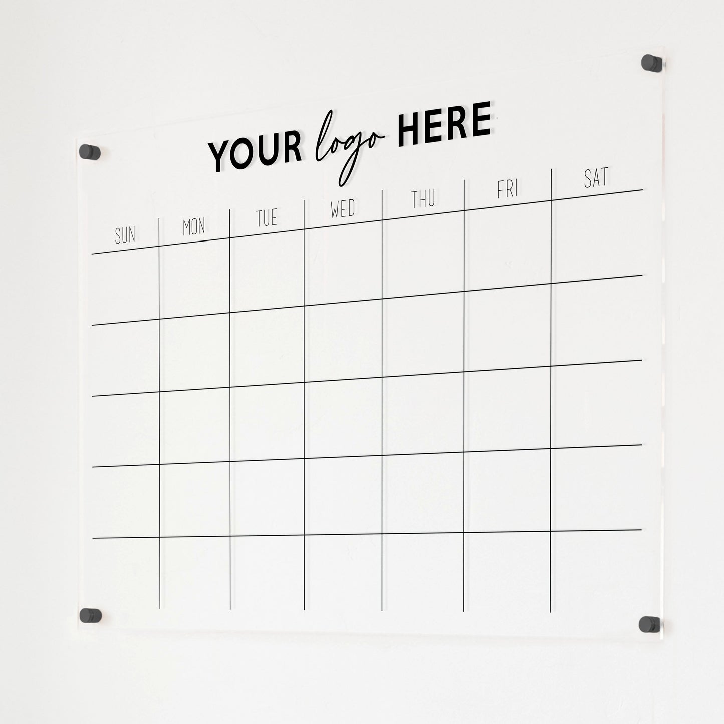 Monthly Acrylic Business Logo Calendar | Horizontal Madi