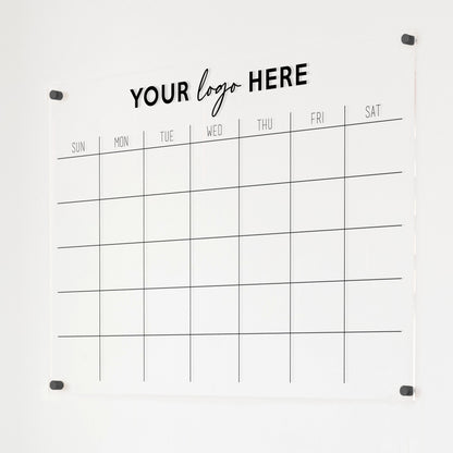 Monthly Acrylic Business Logo Calendar | Horizontal Madi