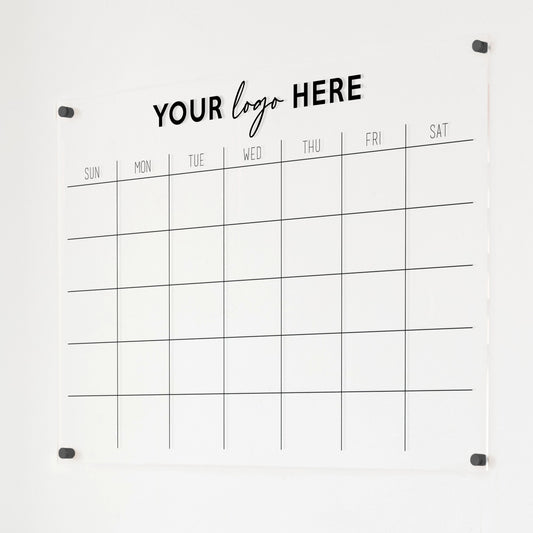 Monthly Acrylic Business Logo Calendar | Horizontal Madi