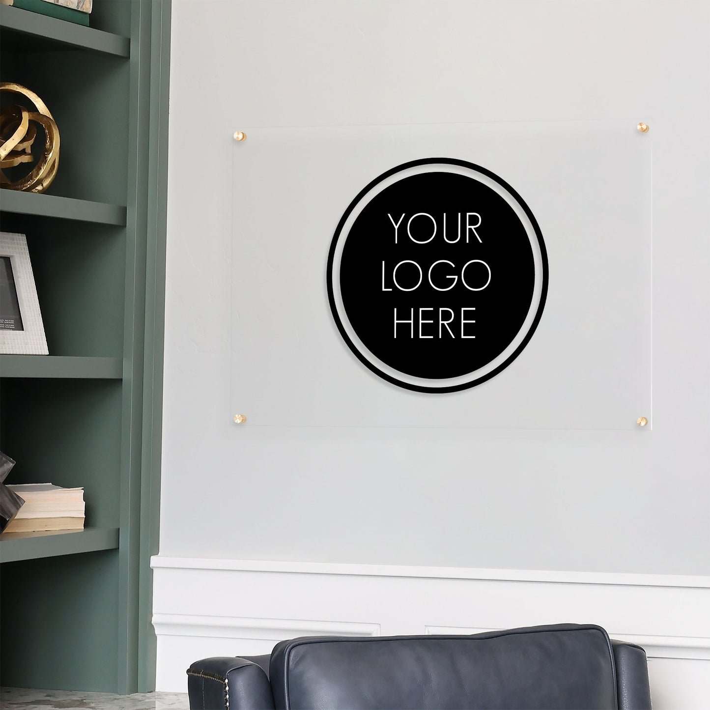 Clear Acrylic Logo Sign | Horizontal Wall