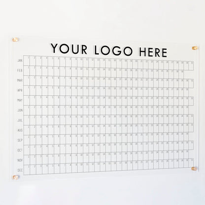 Acrylic Yearly Business Logo Calendar | Horizontal Madi