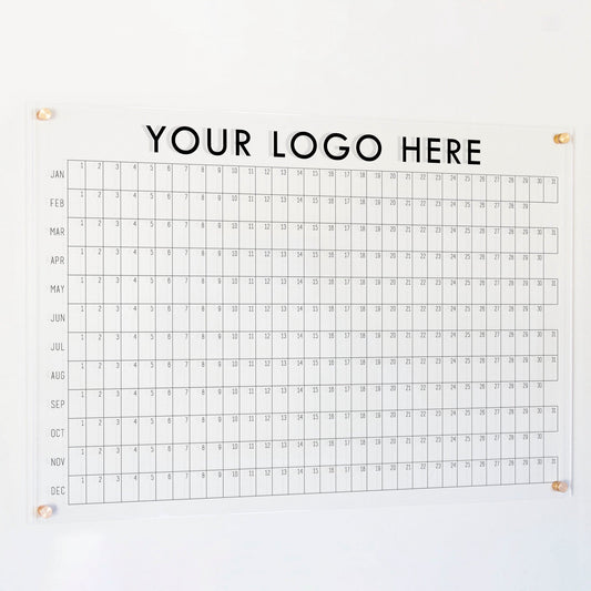 Acrylic Yearly Business Logo Calendar | Horizontal Madi
