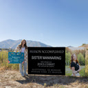 Woman holding missionary signs