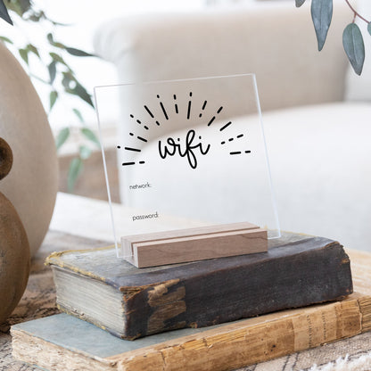 Custom Acrylic Wifi Password Sign | Style 3