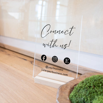 Custom Acrylic Social Media Business Sign